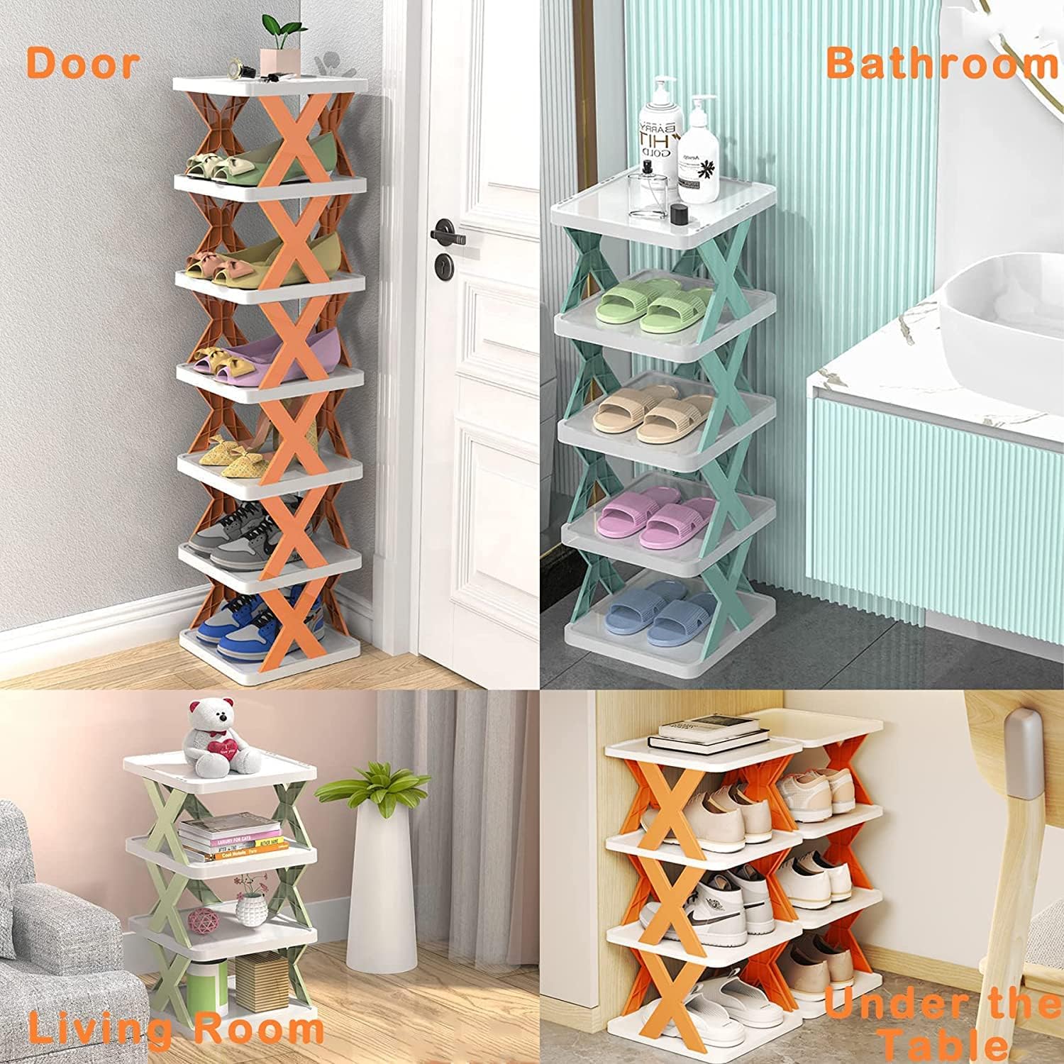9054 6 Layer Shoe Rack Design Lightweight Adjustable Plastic Foldable Shoe Cabinet Storage Portable Folding Space Saving Shoe Organizer Home and Office DeoDap 9054 6 Layer Shoe Rack Design Lightweight Adjustable Plastic Foldable Shoe Cabinet Storage Portable Folding Space Saving Shoe Organizer Home and Office DeoDap